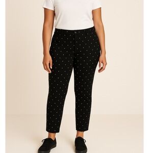 Old Navy Pixie Pants Black White Polka Dot Cropped Ankle‎ Women's Size 12